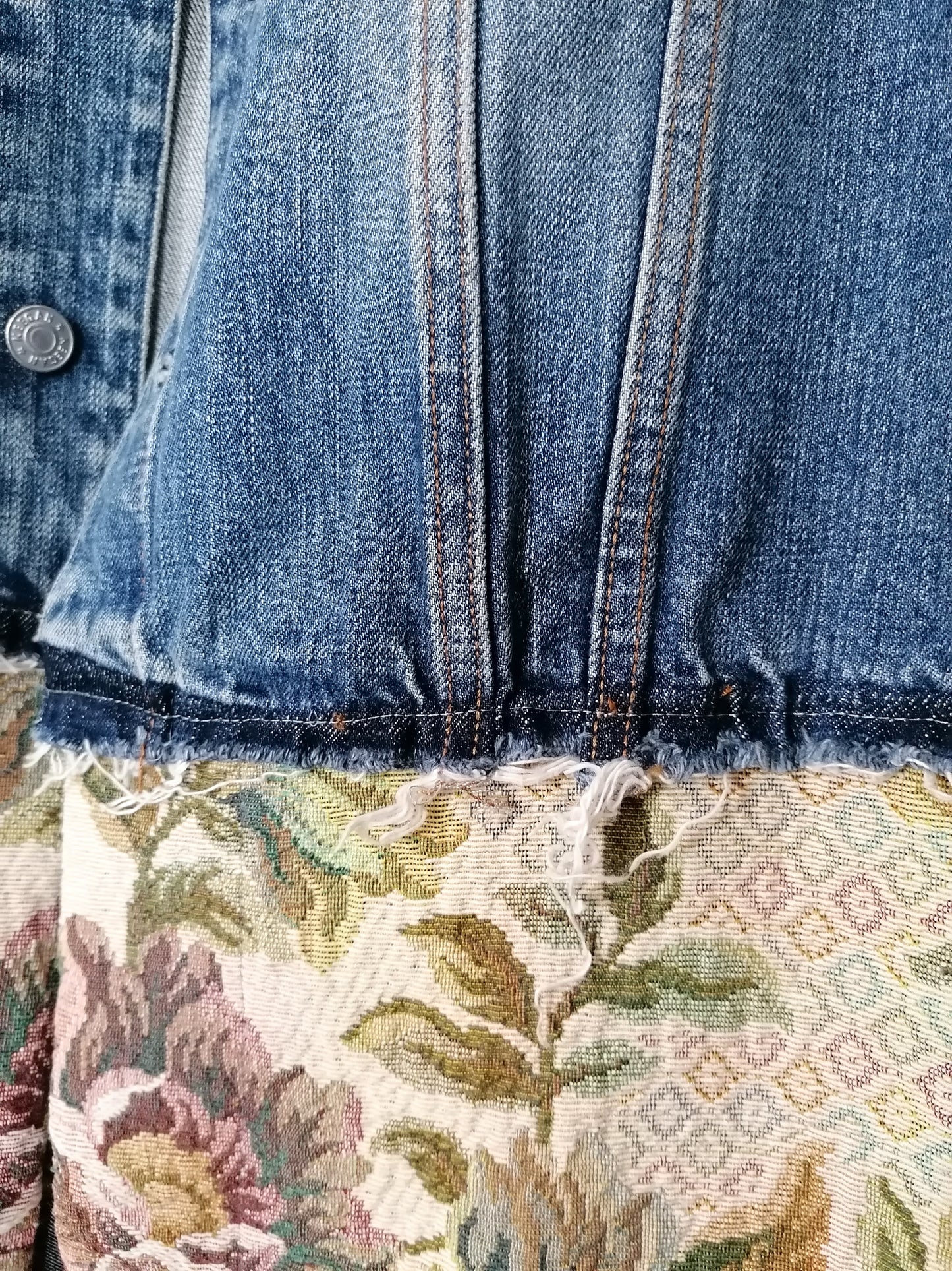 Giacca jeans upcycling Poltronissima taglia L