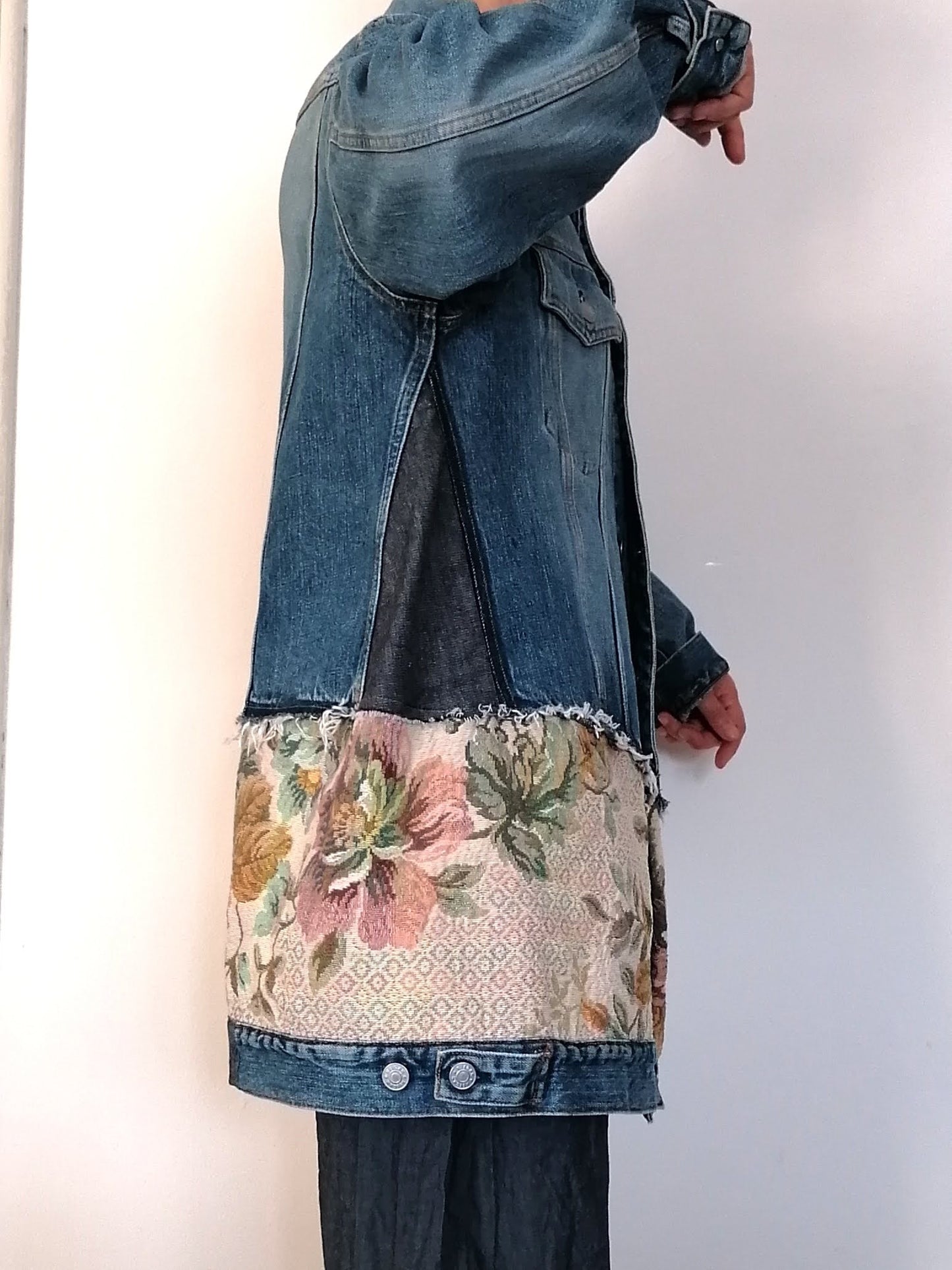 Giacca jeans upcycling Poltronissima taglia L